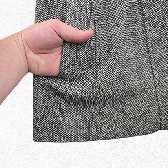 Guess Gray Wool Blend Toggle Tweed Coat Hooded Short Peacoat Size Medium - Picture 5 of 10